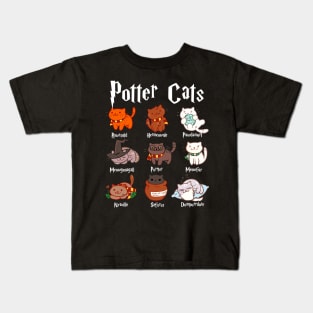 Potter Cats t-shirt Funny Gifts For Cat Lovers Kids T-Shirt